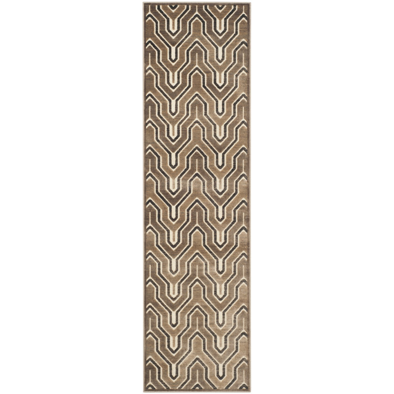 Tapis chameau / crème, Tapis de couloir 2 pi 2 po x 8 pi