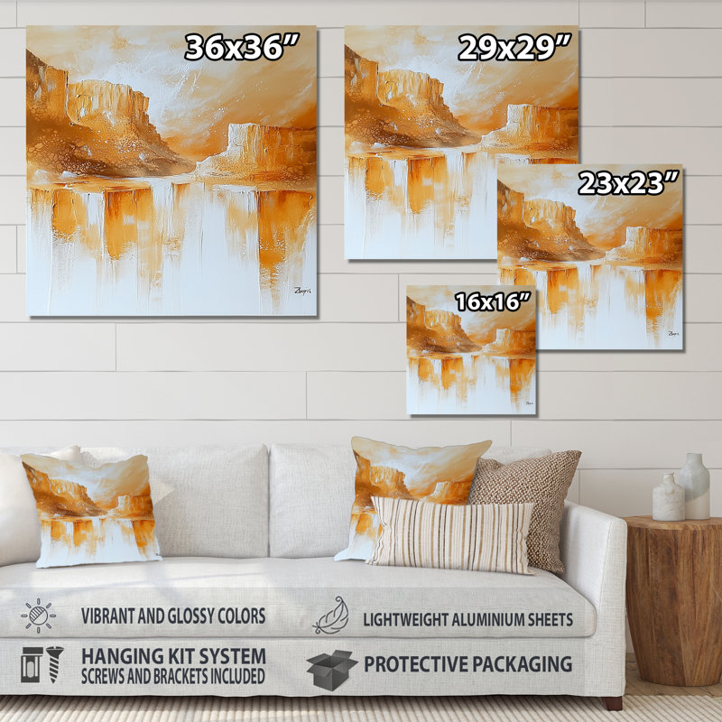 «Minimal Watercolor Canyon Majesty», impression sur toile, paysages, H 16 po x l 16 po x P 0,84 po