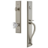 Carré Handleset with Single Cylinder Deadbolt and Chambord Door Knob and Rosette