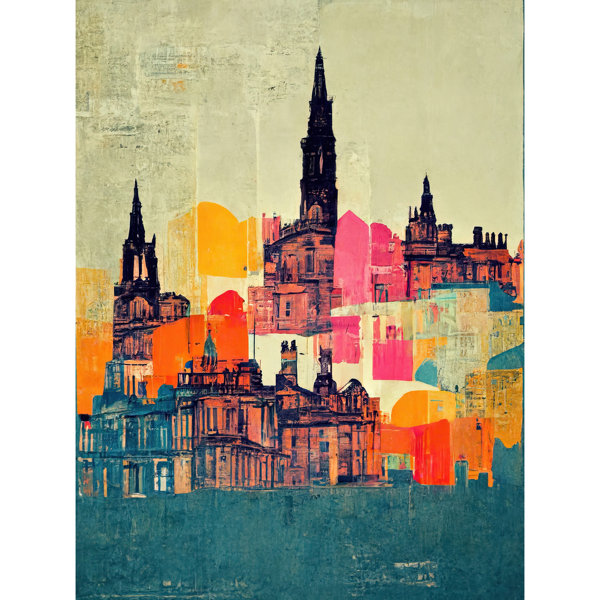 Wee Blue Coo Boho Abstract Cityscape Skyline Folk - Print | Wayfair.co.uk