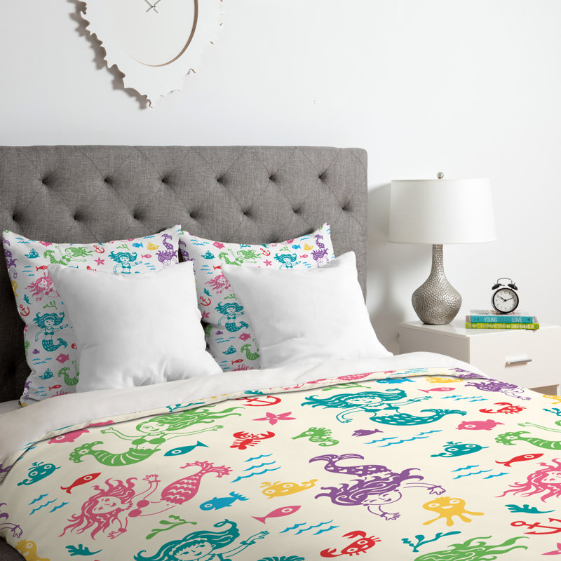 Ensemble de housse de couette Merry Mermaids, Housse de couette pour grand lit et 2 taies décor