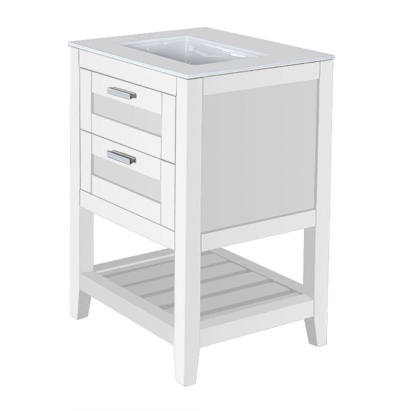 Stile 23.5'' W Single Bathroom Vanity Base, Matte White