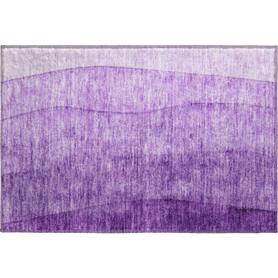 Premium Machine Washable Prisco Purple Rug