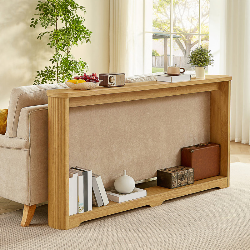 Console étroite 70,1 po, Bois naturel