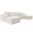 Koli 138" U-shaped Sectional Couch, Compression Modular Sofa for 6 Person, White Corduroy-319347766