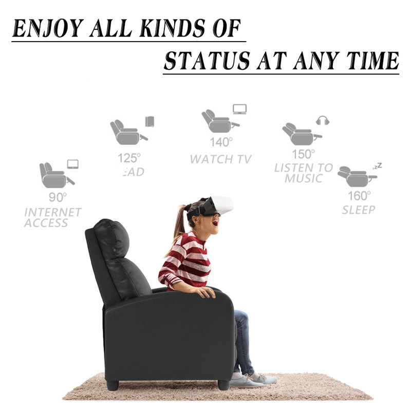 Fauteuil inclinable inclinable en cuir synthétique avec repose-pieds et télécommande pour repose-pieds