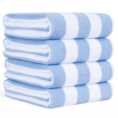Serviettes de plage à rayures Devontia Cabana, serviettes de piscine surdimensionnées 30 x 60 pouces 4 pièces