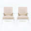 Fauteuil club d'extérieur en bois d'acacia avec coussin beige (structure blanche, ensemble de 2)-511848844