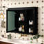 Armoire de salle de bain murale 35 po x 27,5 po, style moderne, grand rangement, armoire de rangement noire avec miroir, charnière de porte 35 po x 27,5 po,