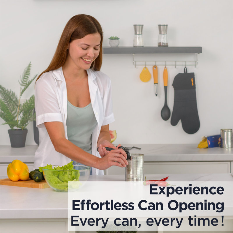 Black Ergonomic Soft Touch Handle Manual Can Opener