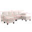 Canapé modulaire en tissu de lin de 102 po, canapé nuage en forme de U avec espace de rangement sous le canapé, combinaison de bricolage pour le salon