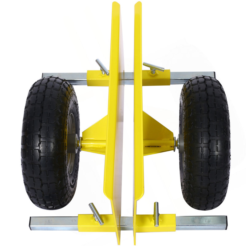 Chariot à panneau 600 lb, 10 po Roues pneumatiques, jaune, Jaune