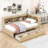 Twin Daybed with 2 Drawer and Cabinets and USB-2062345994
