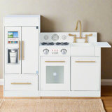 Teamson Kids Little Chef Charlotte Wooden Modular Play Kitchen with Refrigerator, Stove & Sink