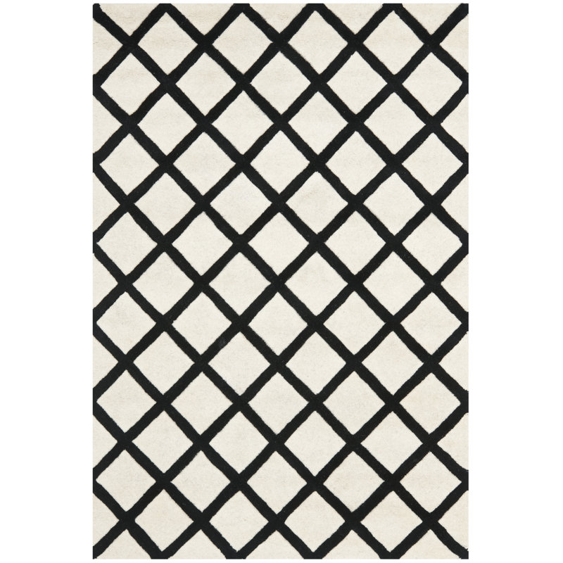 Teresita Hand Tufted Wool Geometric Rug, Rectangle 4' x 6'