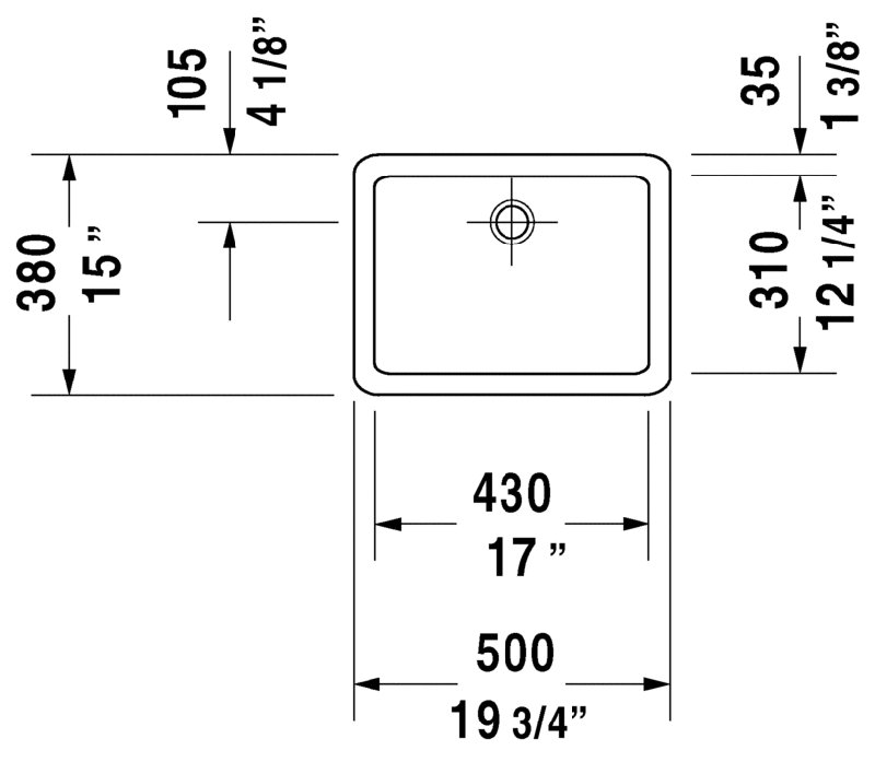 Lavabo de salle de bain rectangulaire en céramique pour bateau Vero