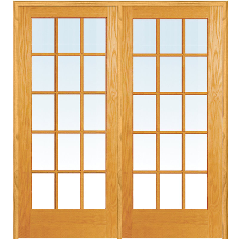Portes françaises en verre avec ensemble de quincaillerie d'installation, 72 po x 80 po