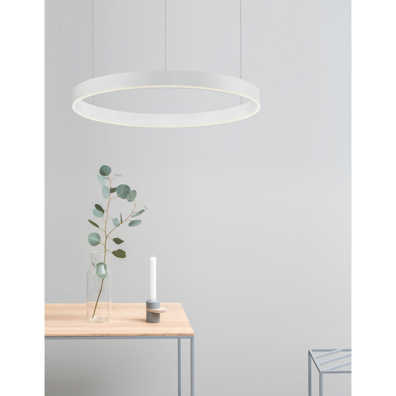 1 - Light LED Single Pendant, White, 5.5cm H x 60cm W x 60cm D