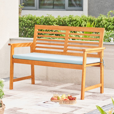 Banc de jardin avec coussin en bois d'eucalyptus Waimea
