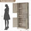 Grande armoire 70 po autoportante de 70 pouces avec 4 portes et tablettes réglables, rangement utilitaire pour la cuisine, la salle à manger, la salle de bain, le salon-1321903881