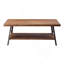 Table basse, chêne vieilli et rangement noir sableux