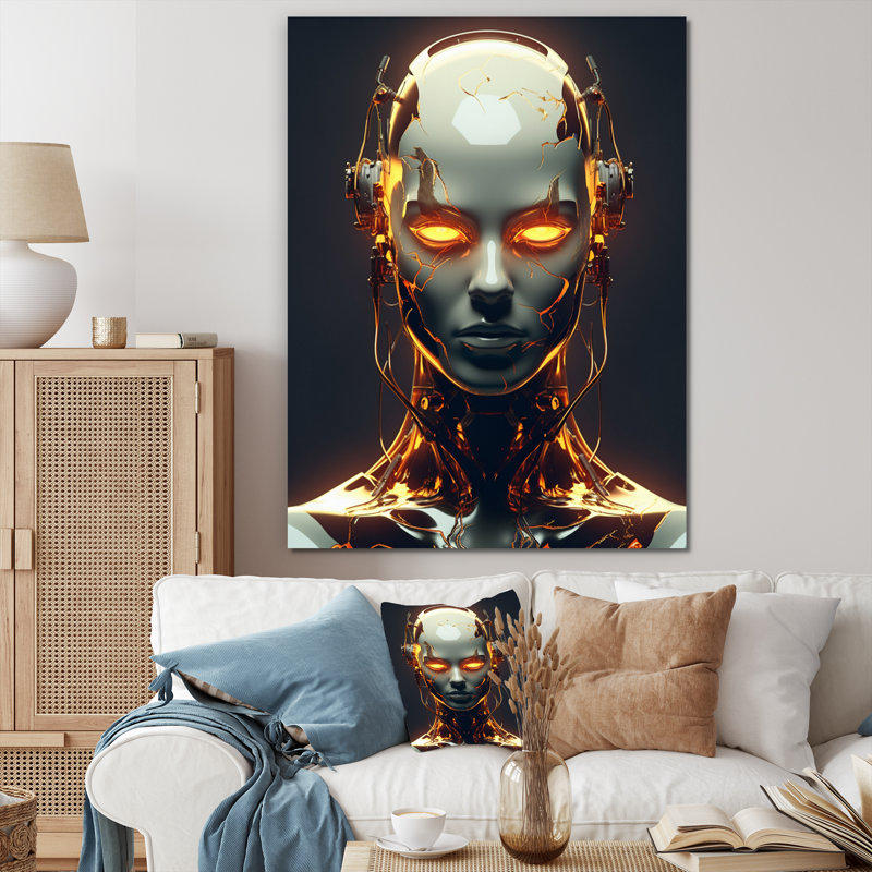 " Robotic Intelligence II ", 44" H x 34" W x 1.5" D, Wrapped Canvas