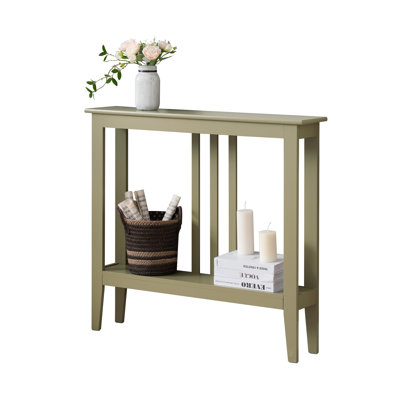 Table d'entrée Aubreyana - Console étroite - Console avec rangement - Décoration de couloir - Tables console en bois pour l'entrée - Table d'appoint console étroite