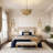 6 - Light Dimmable Gold Leaf Chandelier