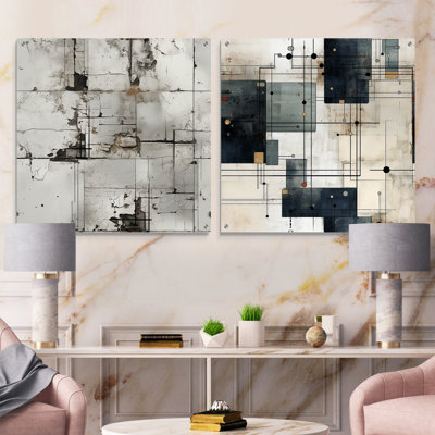 Francina - Abstract Geometric Acrylic Wall Art Glass Set Of 2