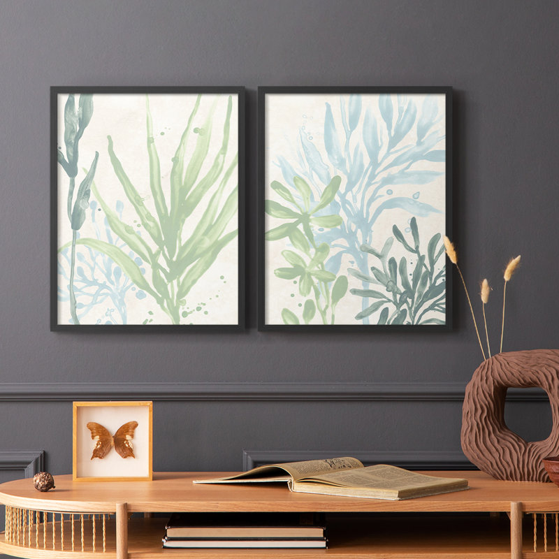 «Swaying Seagrass I-Premium», reproduction encadrée prête à accrocher - aucun clou requis - aucun clou requis