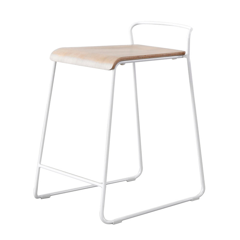Tabouret, Blanc, Tabouret de bar (siège d'une hauteur de 29 po), Bois de frêne blanchi