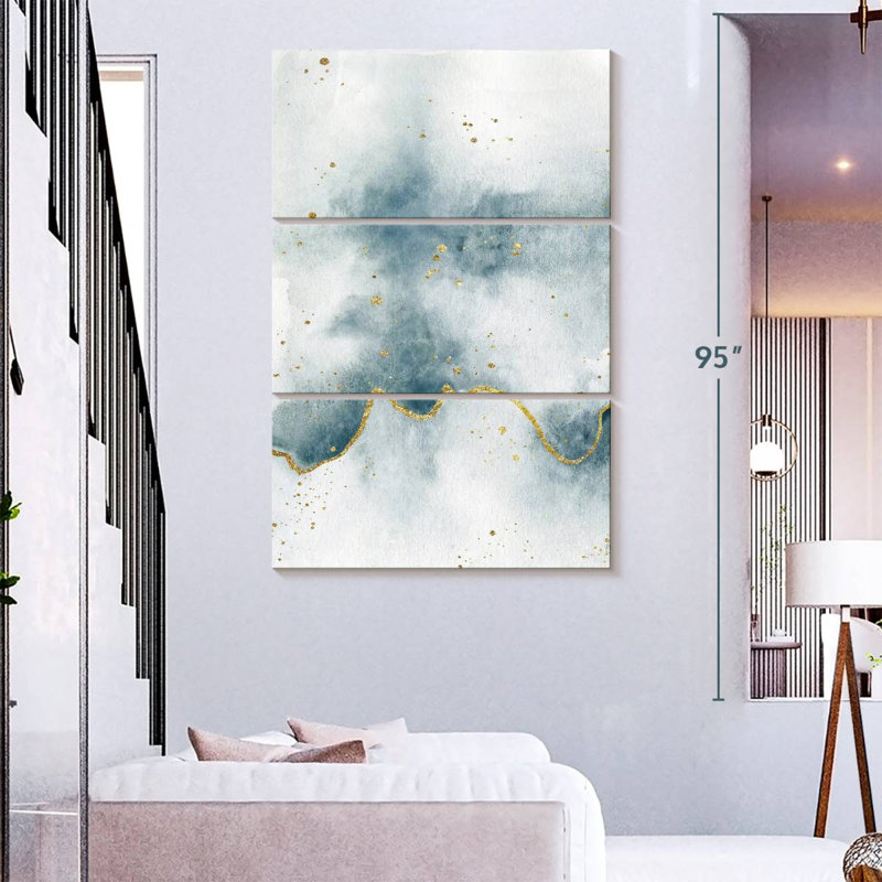 Avery Flow With Gold II, 74" H x 48" W
