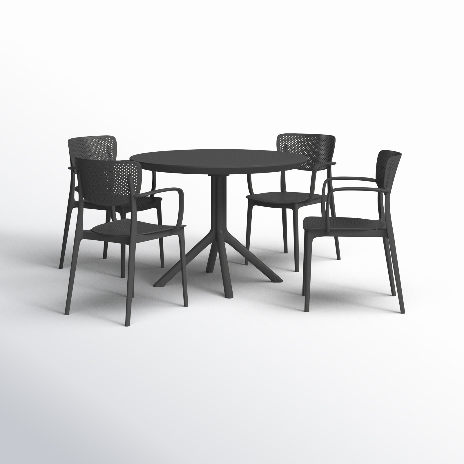 Farrah 41" Patio Dining Set, Black