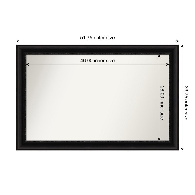 Miroir mural Senaiya, Rectangle, 33,75 po x 51,75 po