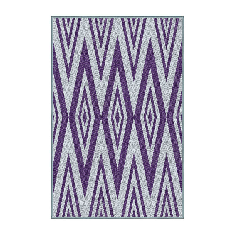 Tapis à motif géométrique violet foncé Kimbolton, Rectangle 5 pi x 7 pi