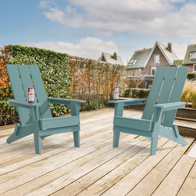 Chaise Adirondack pliante en plastique / résine, Bleu lac