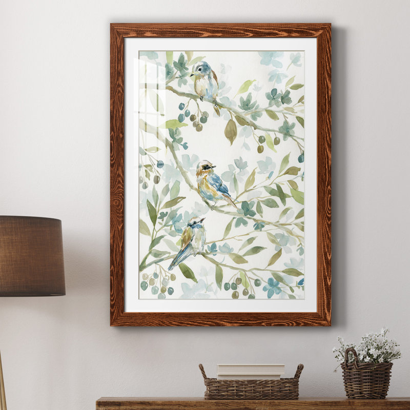 Spring Beginnings - Peinture encadrée, H 31 po x l 44 po x P 1 po, Toile avec cadre érable