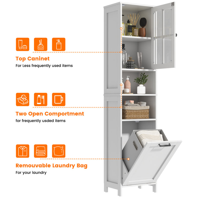 MDF Bathroom Cabinet, White
