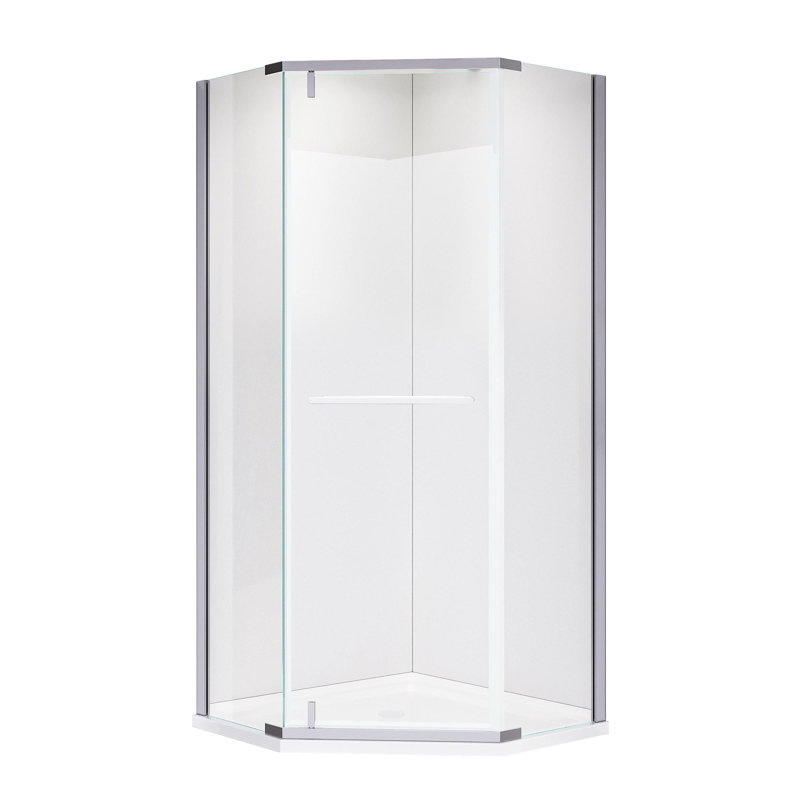 36*"36"*72"Pivot shower door, with 1/4" (6MM) tempered glass,Frameless Neo-Angle Pivot Shower Enclosure in Chrome for Bathroom Shower Door