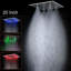 Système de douche carré en acier inoxydable à DEL avec brume de pluie