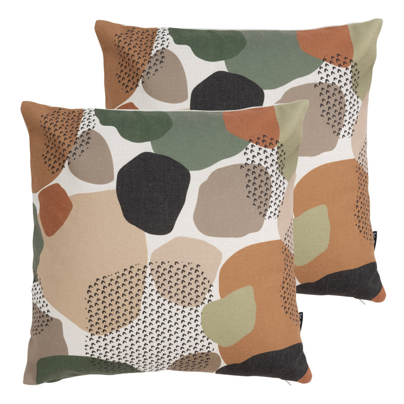Muted Pebble Print Indoor-Outdoor Cushion, Pack of 2, Multicolour