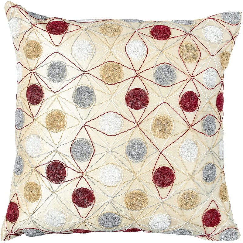 String Art Geometric Embroidery Pattern Pillow Cover, Gold
