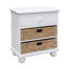 Table de chevet 3 tiroirs en blanc blanc