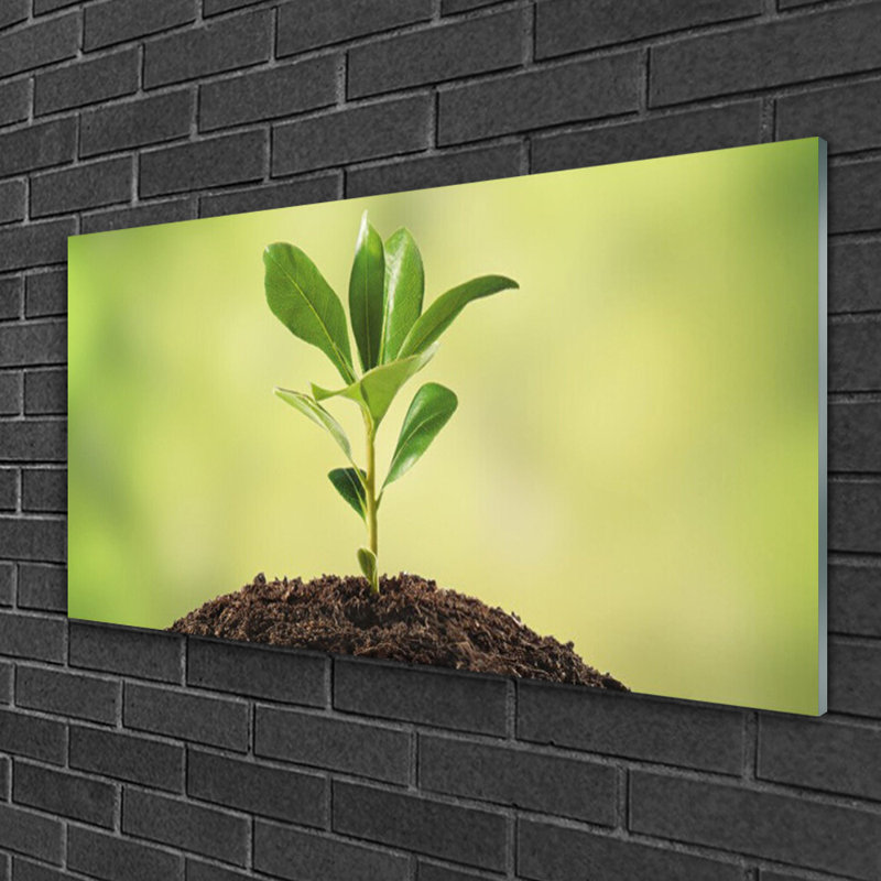 Glass Print Wall Art 100X50cm Image Printed On Glass Decorative Wall Picture Behind Toughened / Tempered Safety Real Glass For Kitchen & Living Room Theme: Growth Floral