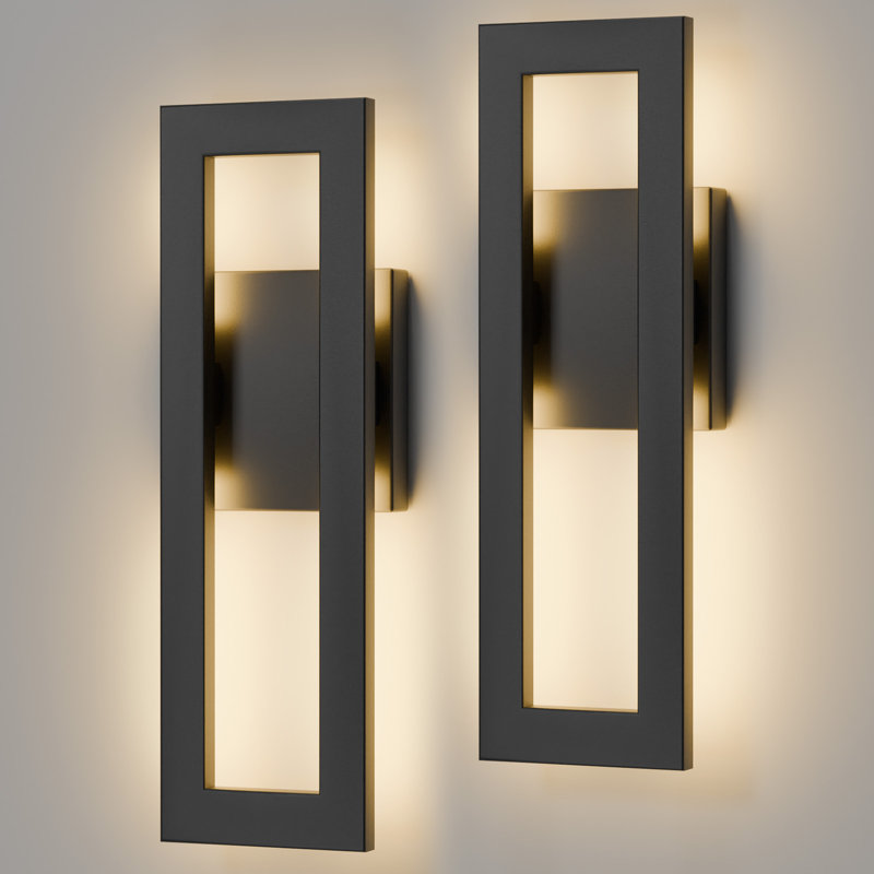  Almantas LED Wall Light(Set of 2), 14.4 H" x 4.7 W" x 2.7" D, 2 Lights