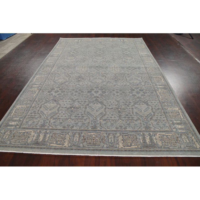 Tapis oriental en laine gris