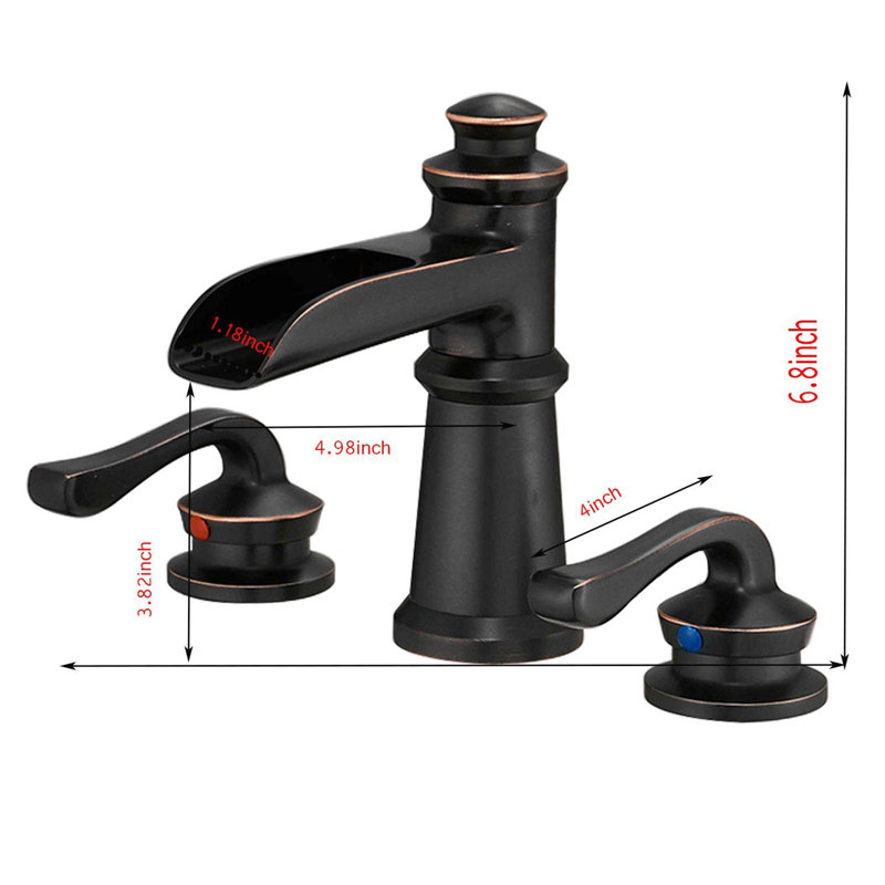 Widespread Single-handle Bathroom Faucet with Drain Assembly, Oil Rubbed Bronze