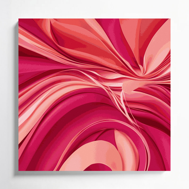 «Lyrical Abstraction 3», art mural sur toile rouge, H 8 po x l 8 po