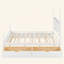 Structure de lit plateforme avec lit gigogne simple TG et 2 tiroirs de rangement, lit en bois classique avec tête de lit à broche-1309500883