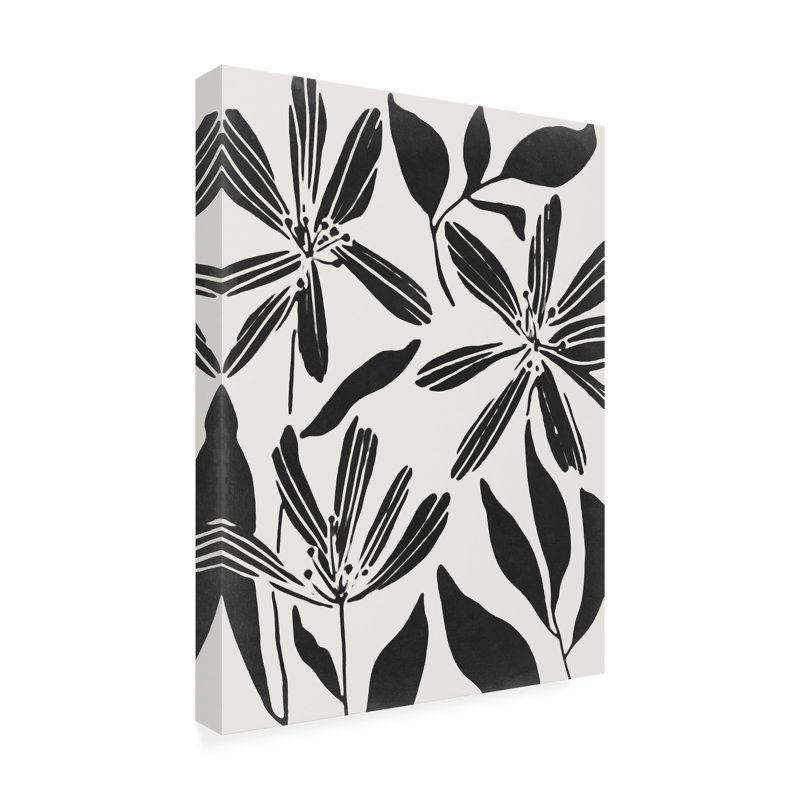 «Black Flower Blooming II» sur, H 19 po x l 19 po